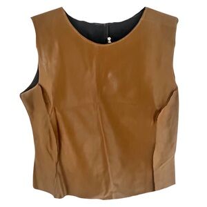 Jacqueline Conoir Faux Leather Top L